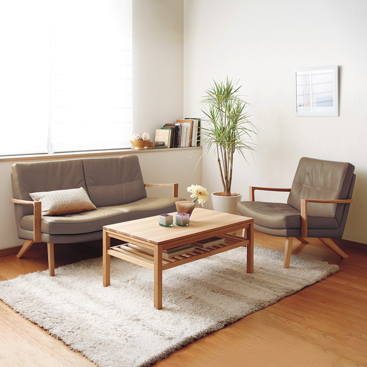 1人掛ソファ ZU1600 グレージュ ピュアオーク 通販 | 【公式】カリモク