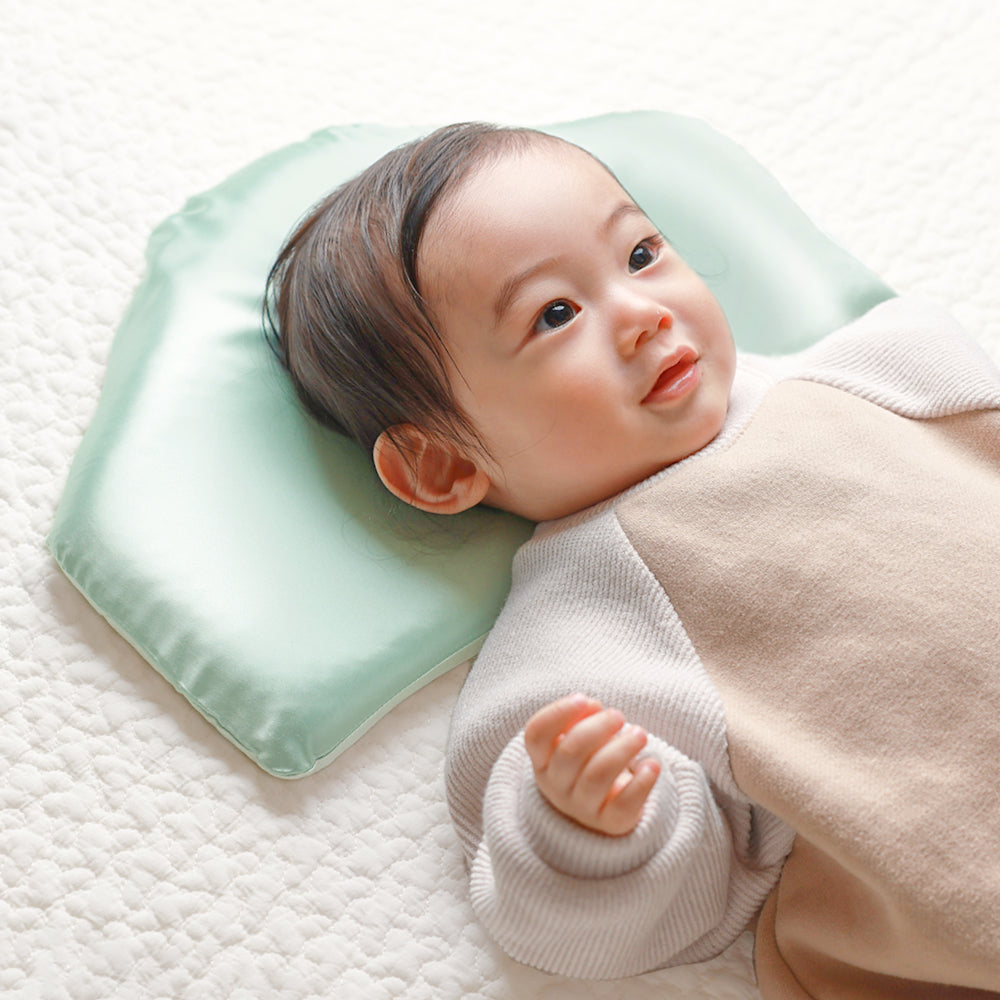MUQQU】 シルクベビー枕 [ピュアホワイト/シャインピンク/ペールミント