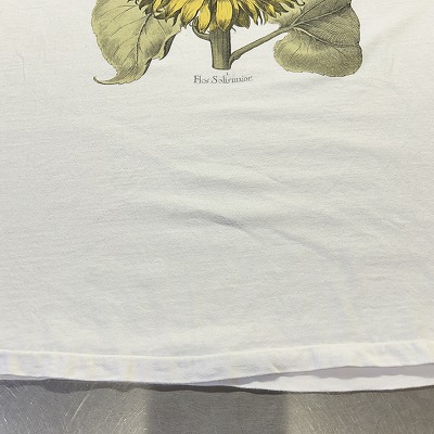 90s flos solis maior Tシャツ アート 向日葵 白 S
