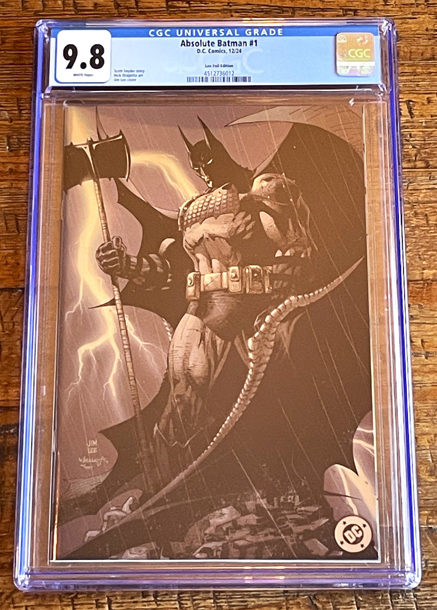 ABSOLUTE BATMAN #1 CGC 9.8 JIM LEE 1st PT FOIL VARIANT – East Side