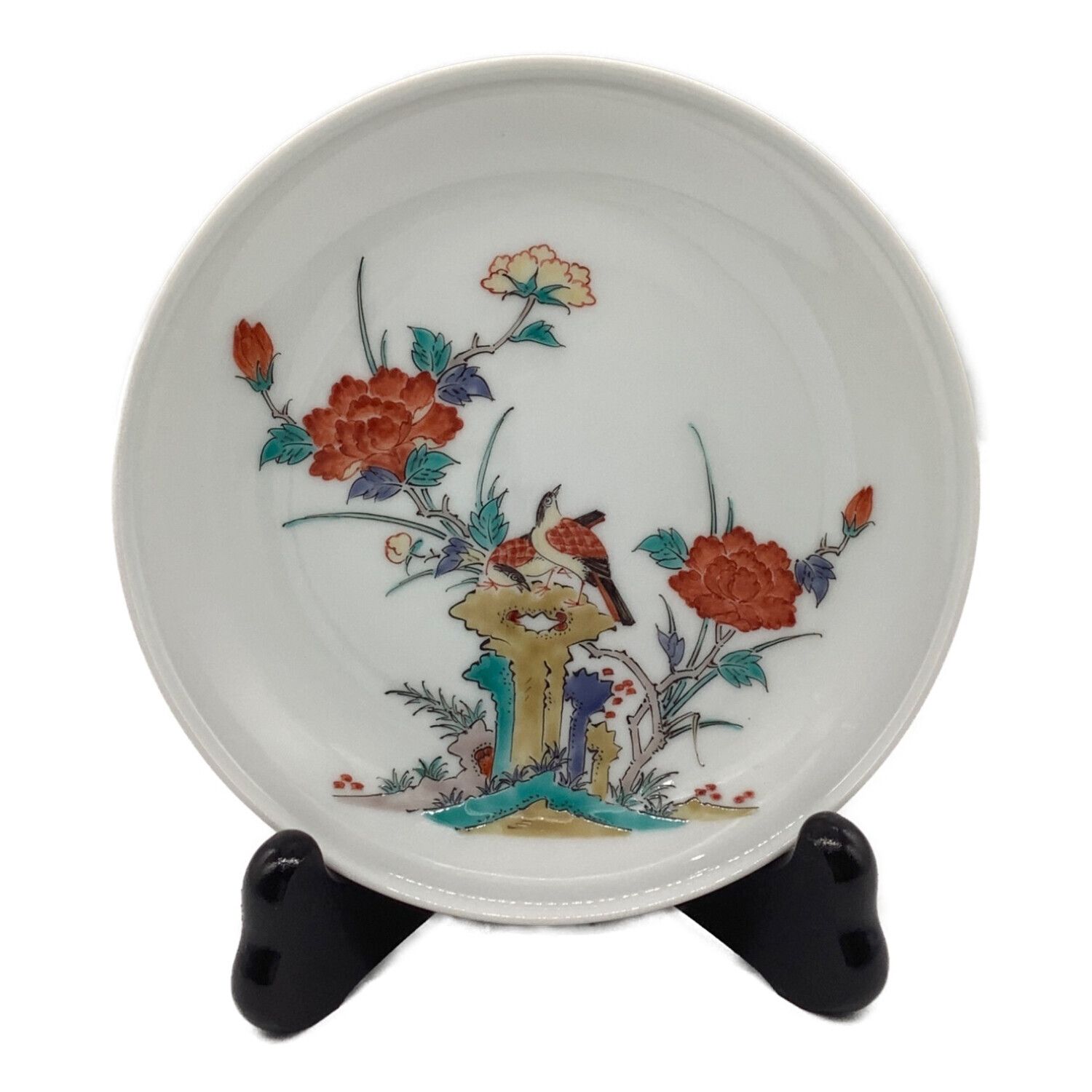 十四代 酒井田柿右衛門 錦 牡丹鳥文 額皿 飾皿