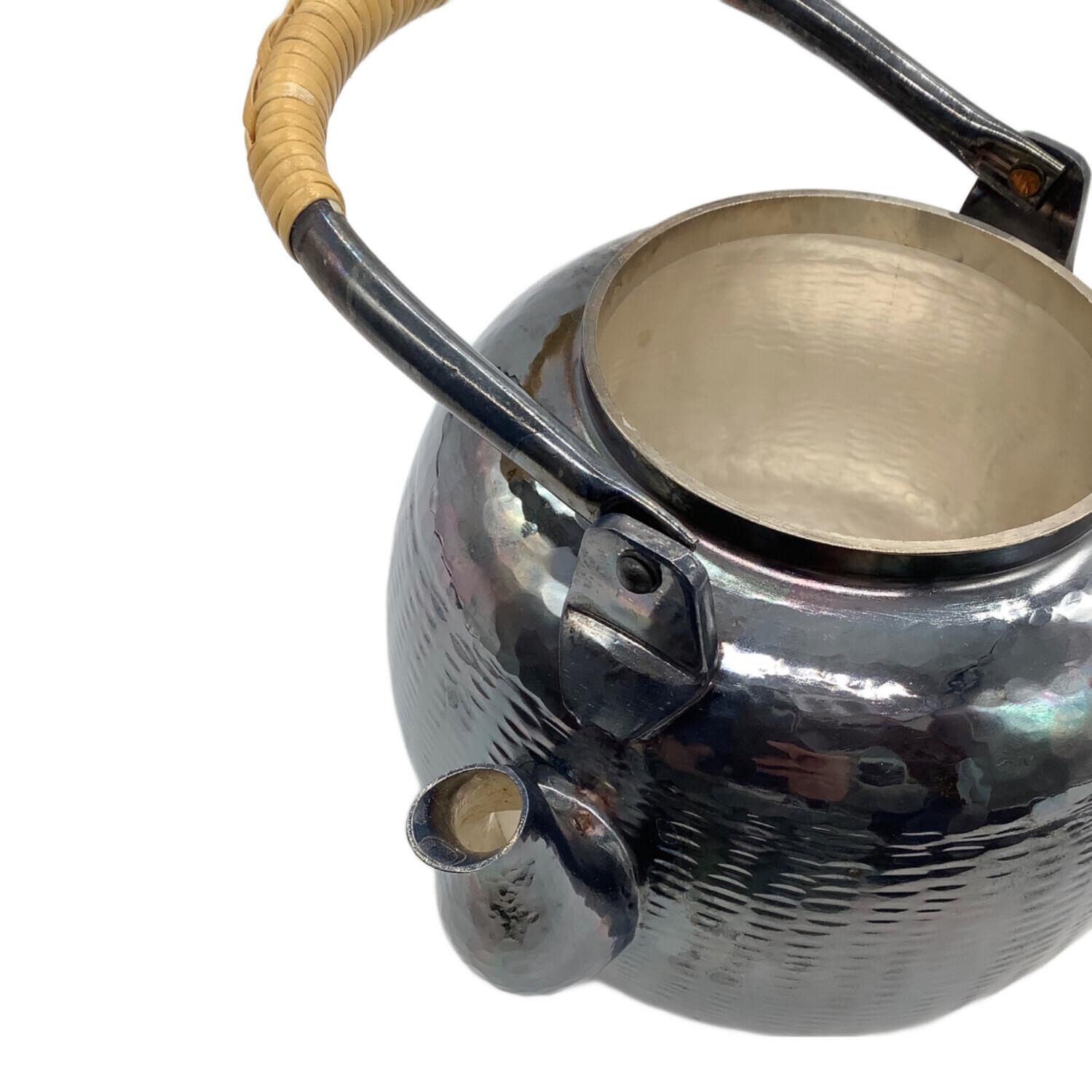 秀峯堂造 茶道具 銀いぶし仕上げ 急須 471g 【公式通販】