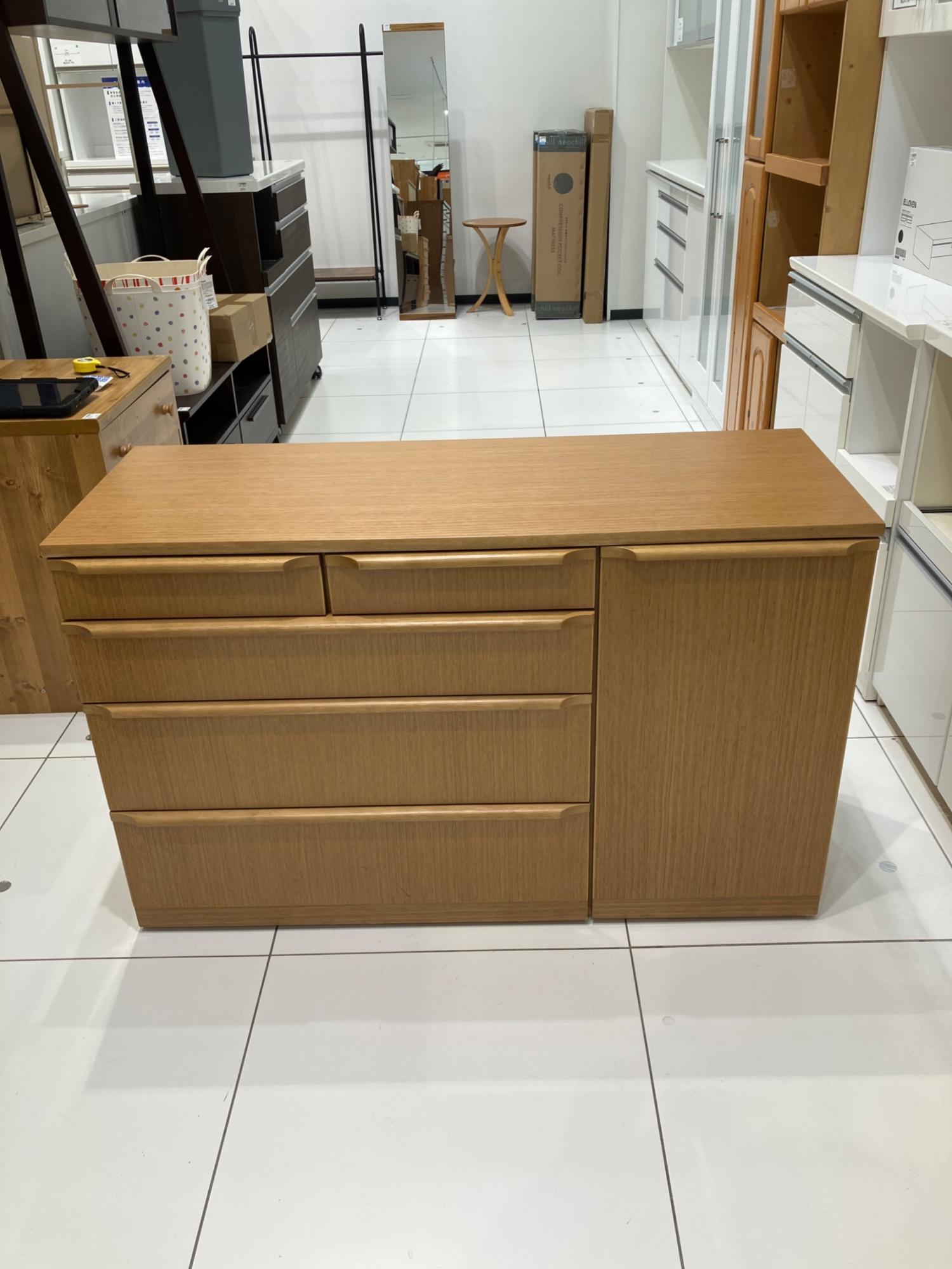 取り置き中（mie様）】無印良品 オーク ローテーブル 引き出し付き