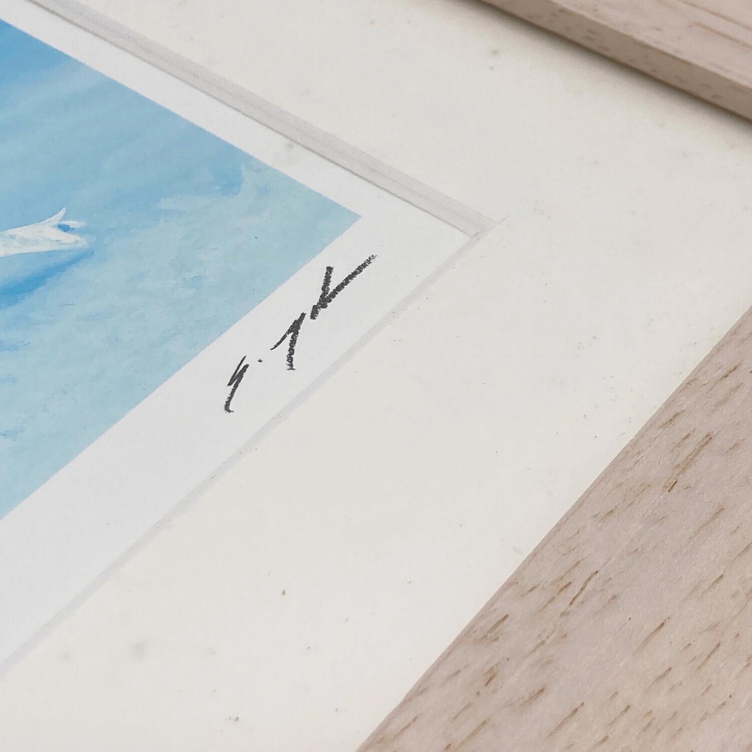 葉祥明 アートフレーム ジェイクとドルフィン 75/800｜トレファクONLINE