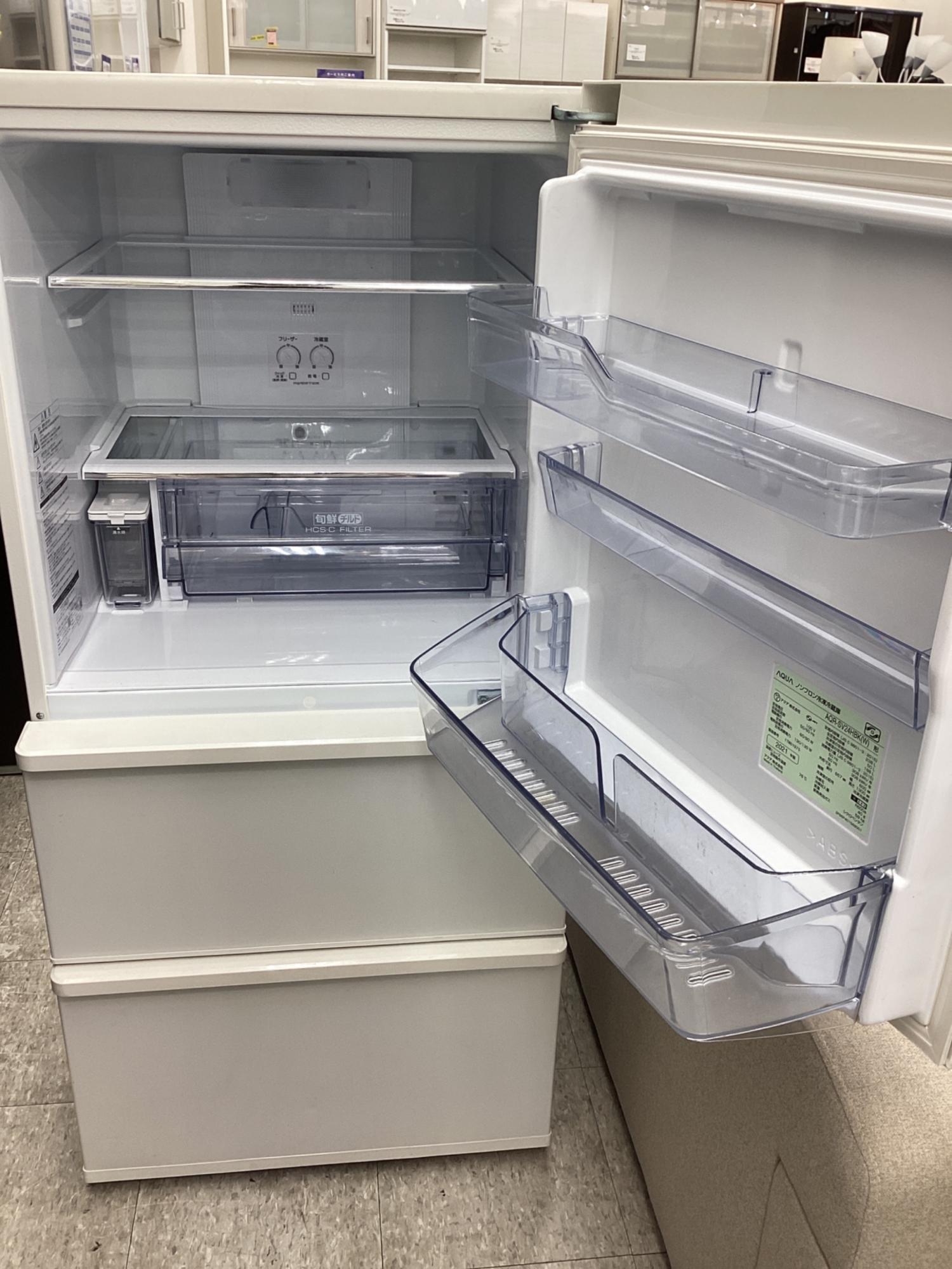 アクア冷蔵庫3ドア238L AQUA AQR-SV24H(W)