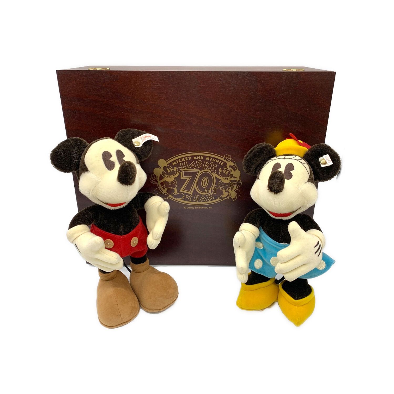 ディズニー70周年記念シュタイフミッキーミニー未使用シリアル未開封