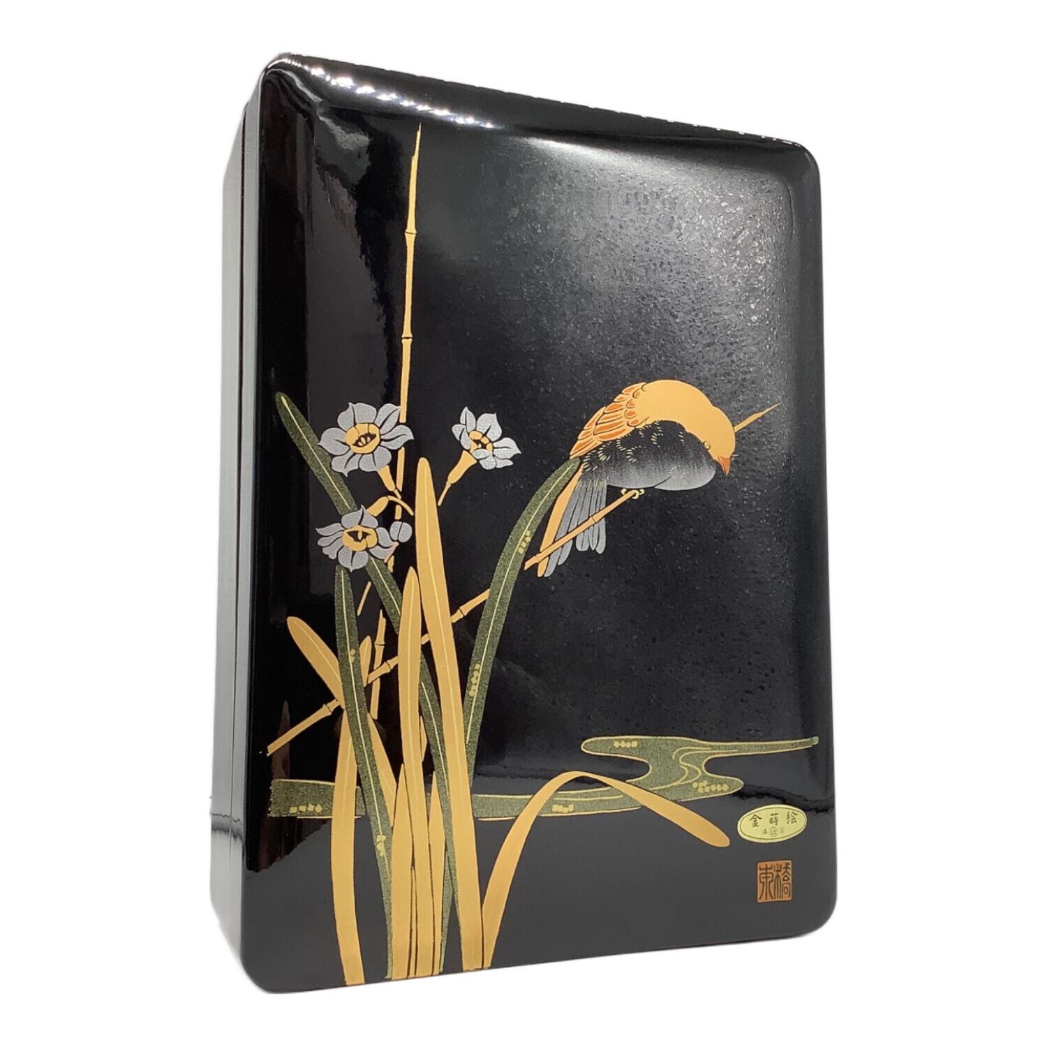 金蒔絵山水紋香箱 江戸期 合せ箱 金銀 富士山 高蒔絵 山と鳥のデザイン