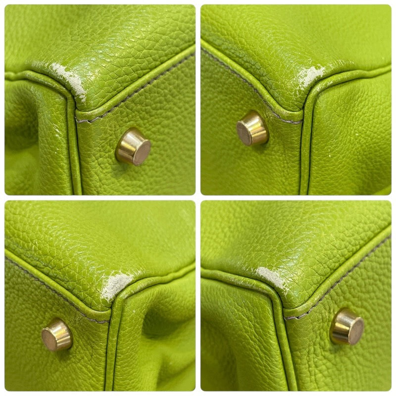 エルメス HERMES ケリー28内縫い □F刻印 アニスグリーン GD金具 トゴ