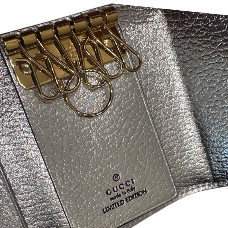 グッチ GUCCI ダブルG キーケース 456118 シルバー GGスプリーム