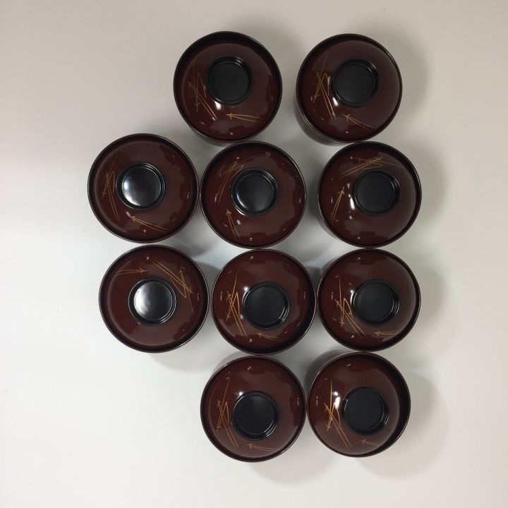 漆器 輪島塗 箸洗 拾客 10客 蓋付き椀 小吸物椀 - 中古食器・キッチン