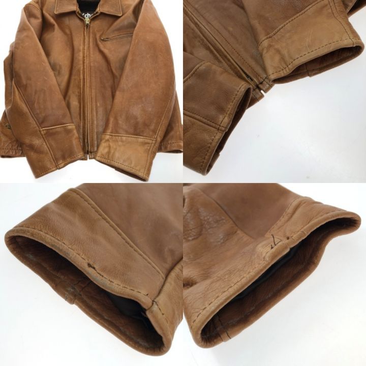 Schott ショット シングルライダースジャケット SIZE 40 ブラウン