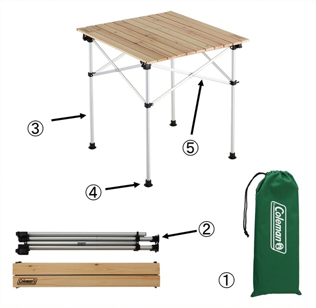 収納ケース ナチュラルウッドロールテーブル65用の通販｜キャンプ