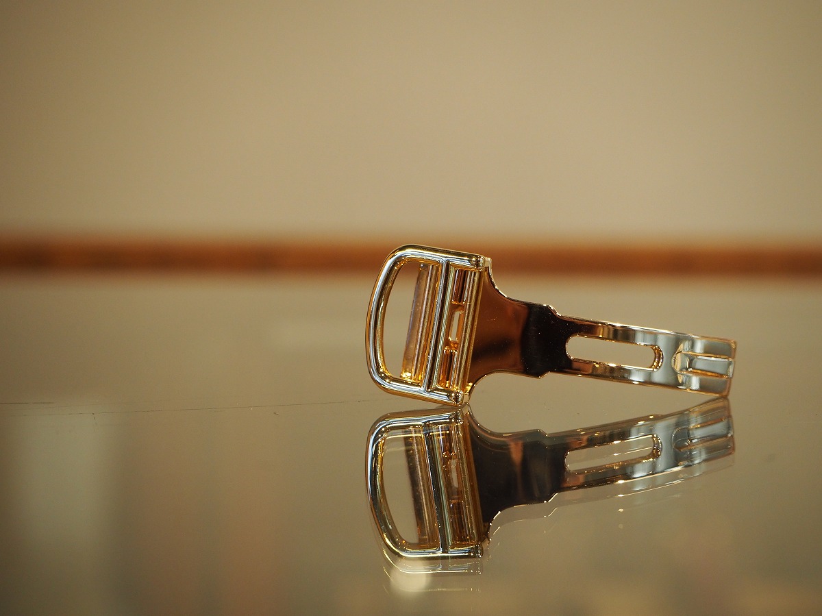 カルティエ/可動式Dバックル16mm/18KYG金無垢/90s/Cartier/Deployant