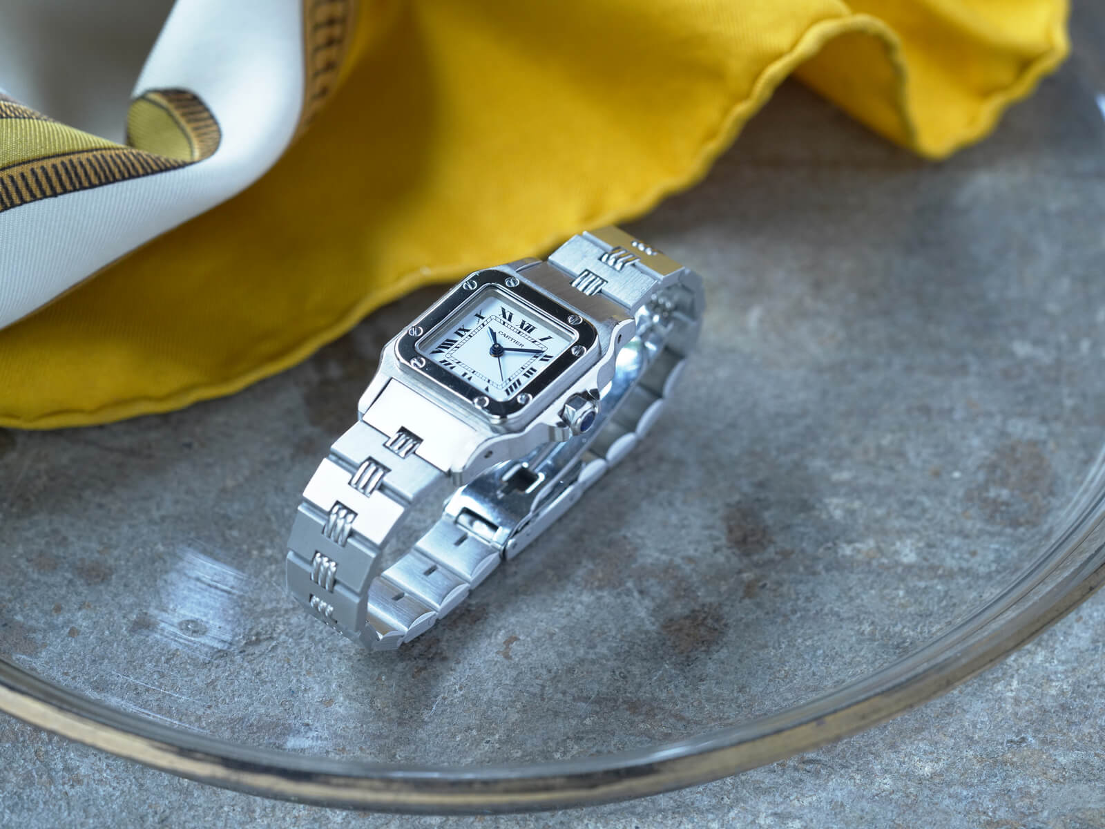 カルティエ/サントスガルベSM/ホワイトローマンダイヤル/Cartier