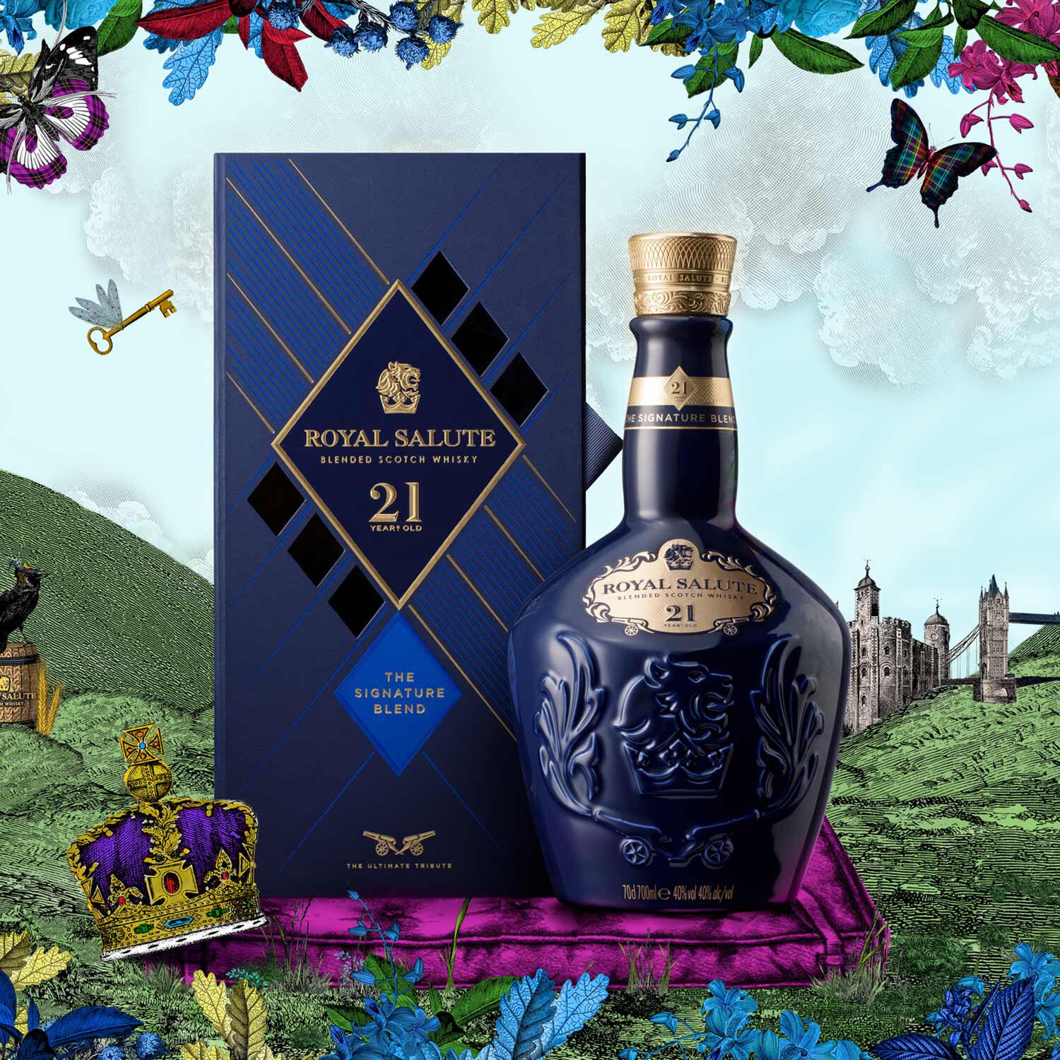 ロイヤルサルート 21年 青 陶器 ROYAL SALUTE 700ml(1115g) 40