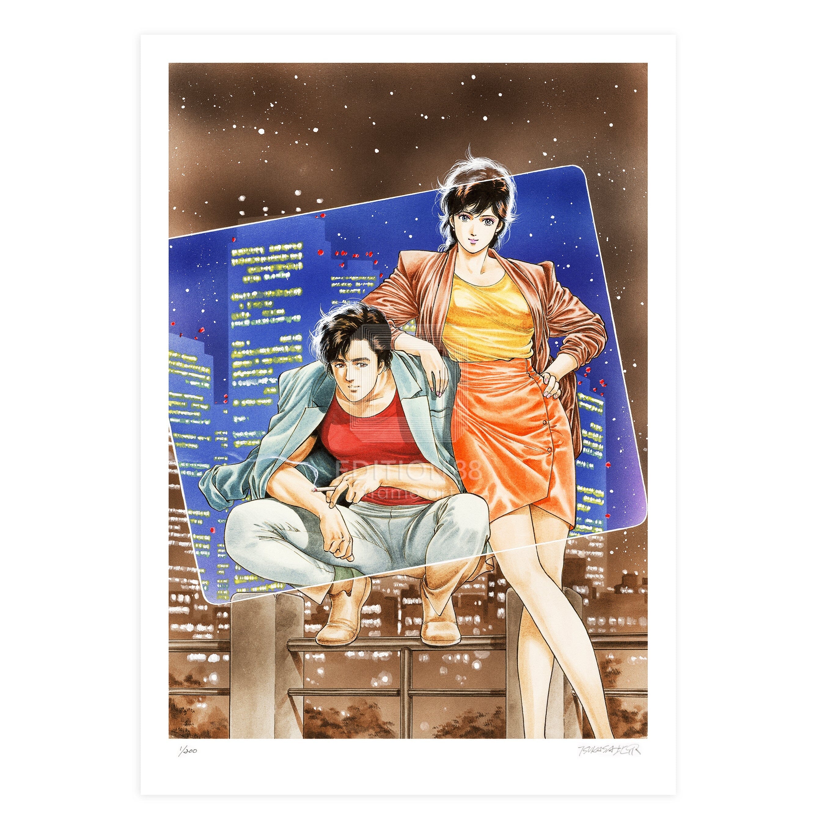 直筆サイン入りシティーハンター北条司複製原画国内限定200