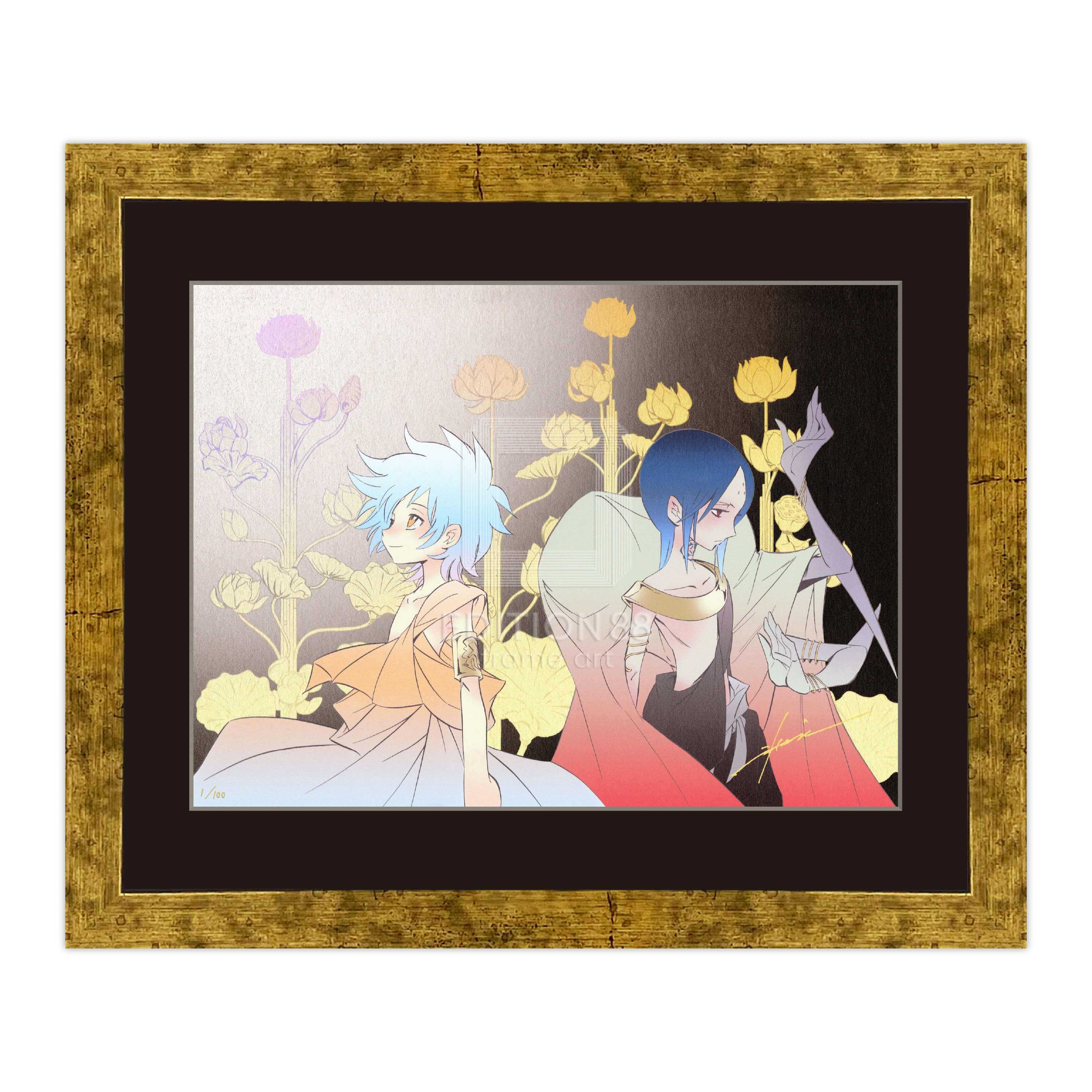 絵画 油彩 天野喜孝「人物」 サイン F6 額装済み 肉筆手描き 絵画 油彩