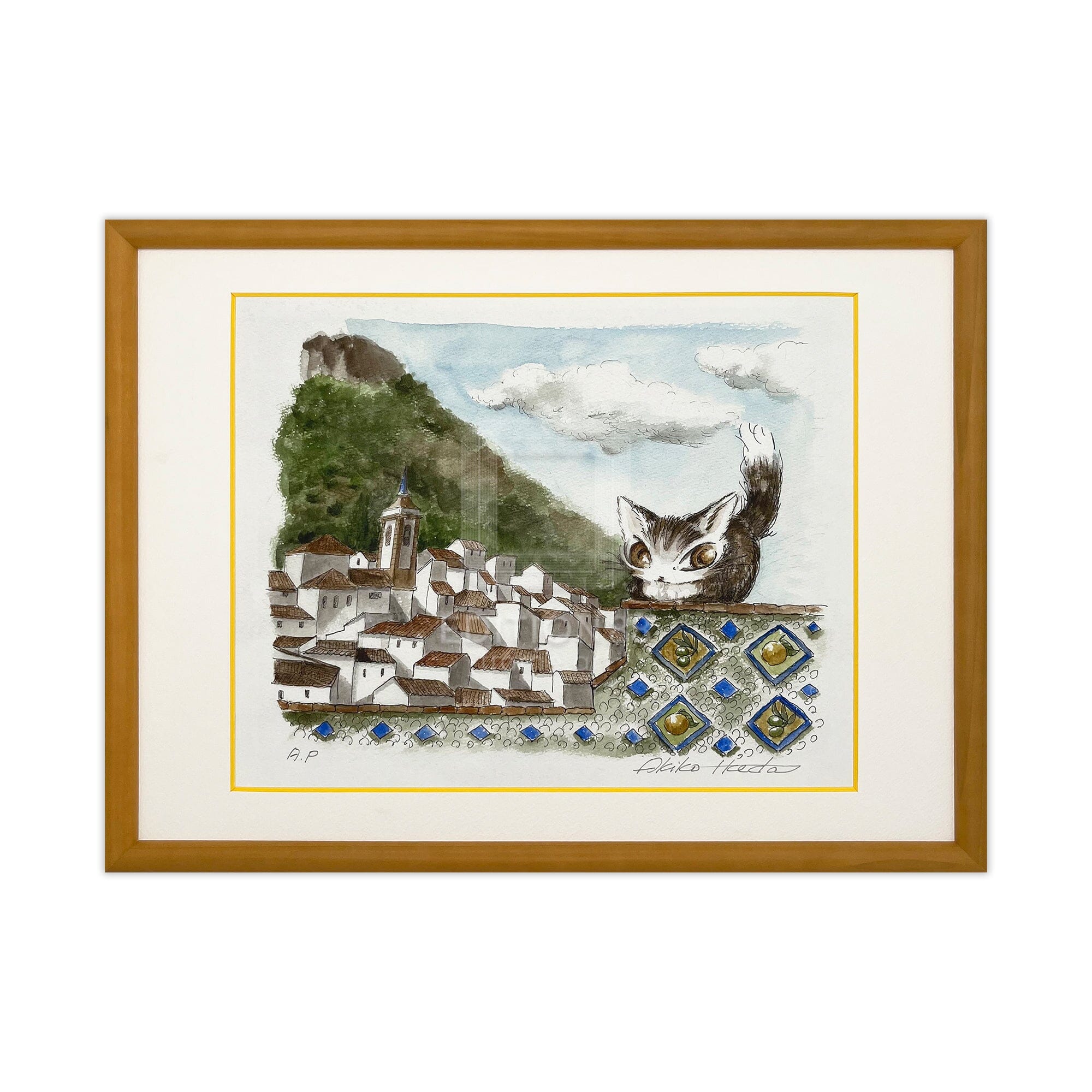 バリ ワヤンシーラ氏版画 AP サイン入りOwl House バリ ワヤンシーラ氏