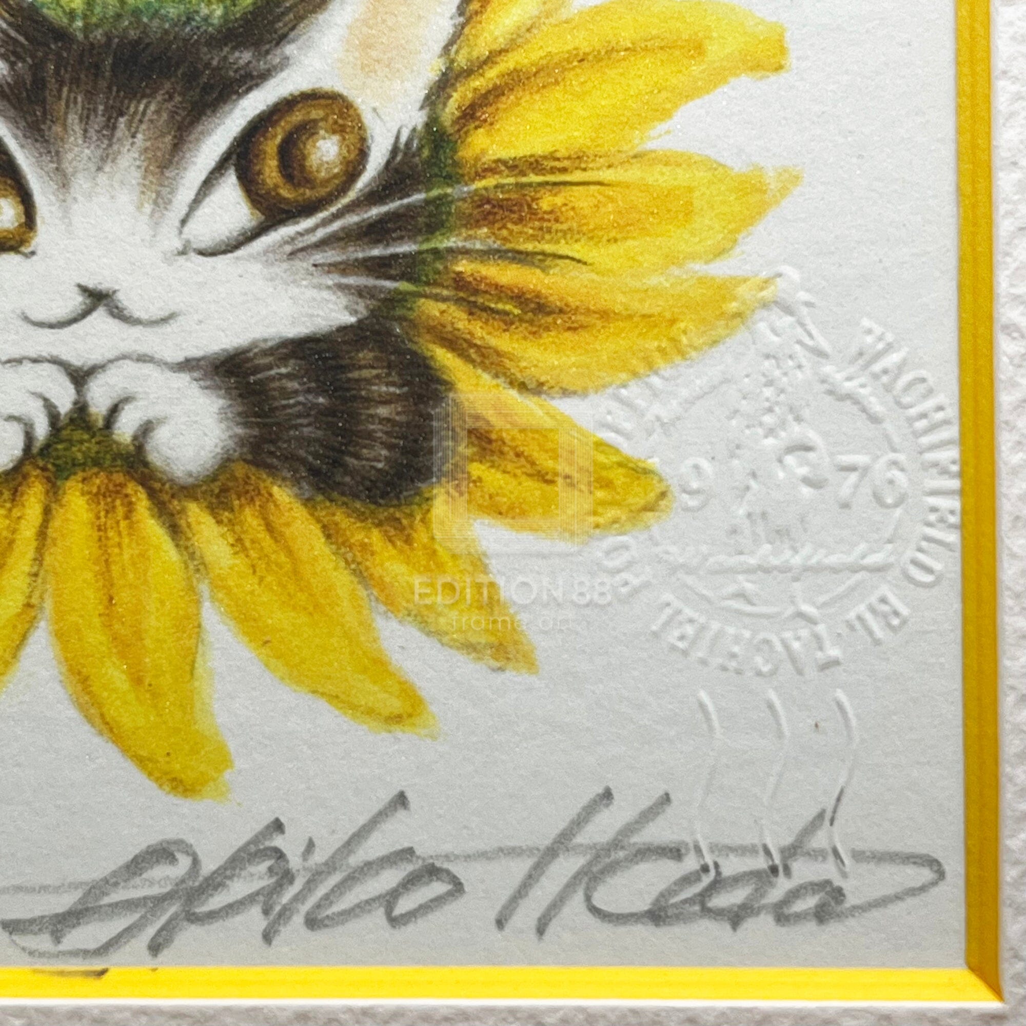 猫のダヤン 88グラフ「ひまわりダヤン」/池田あきこ（直筆サイン入り