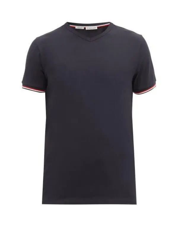 Sale moncler v neck t shirt Free Shipping Moncler V neck Striped