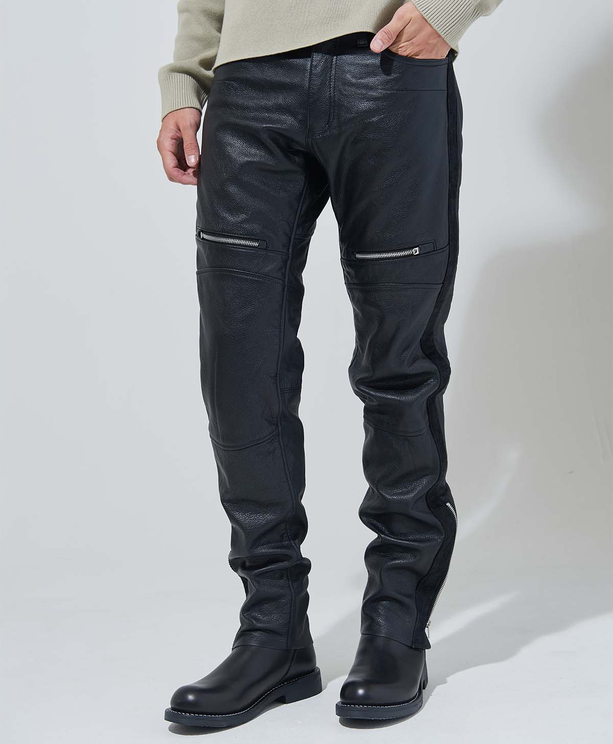 早い者勝ち【ルネ】ブラックレザー風ワイドパンツ 早い者勝ち【ルネ