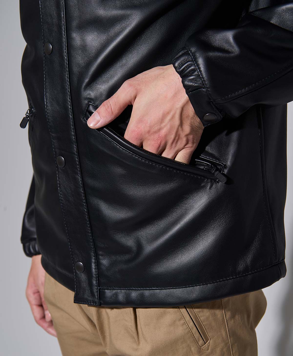 LEATHER COACH JACKET