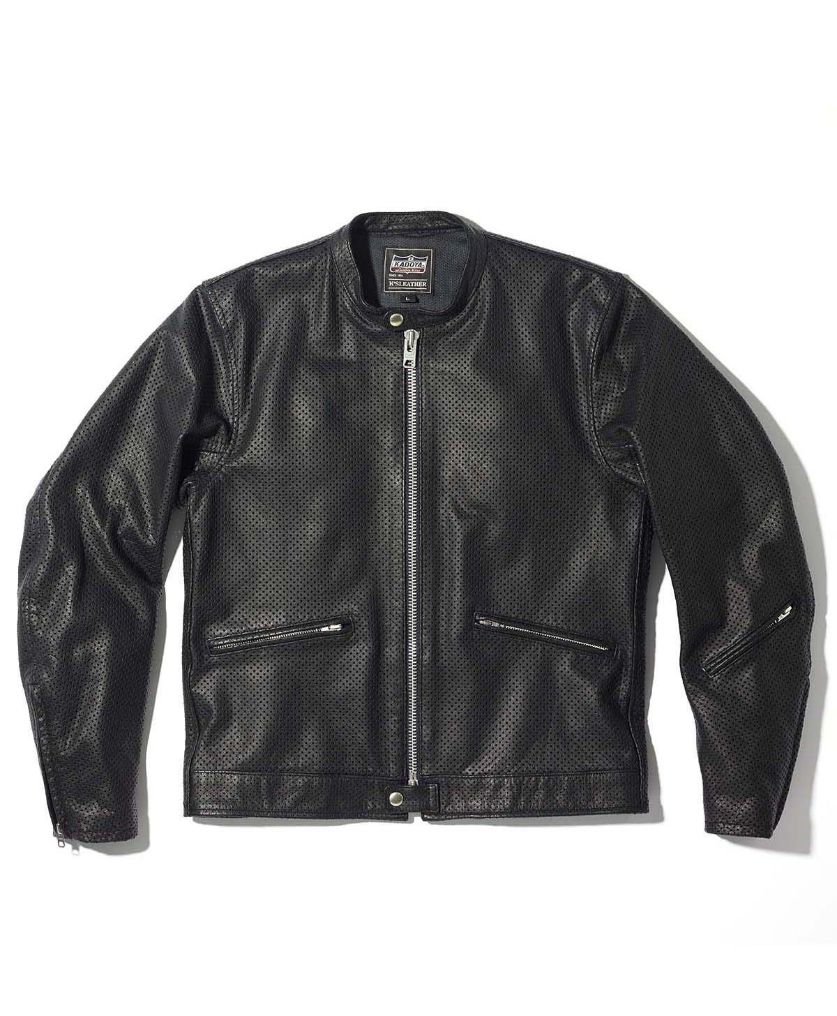 KADOYA K'SLEATHER ブラックガード M 革ジャン パンチング レザー