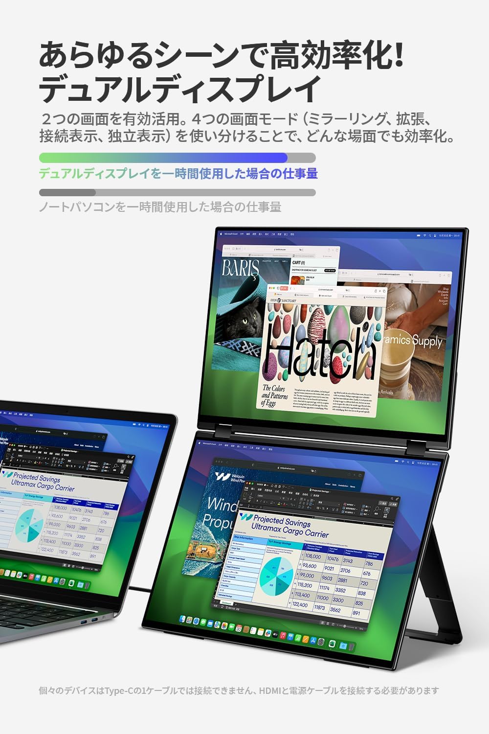 16インチ デュアルモニター タッチペン対応 2560x1600 60Hz XQ-160PW/NW