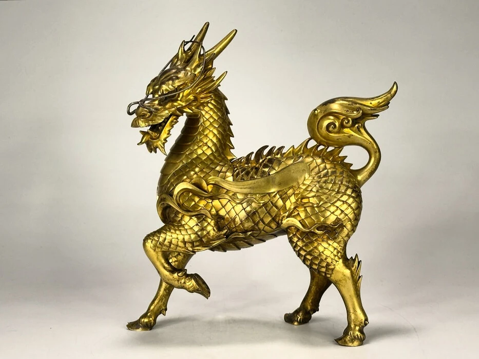 中国唐代「聖獣・唐獅子」神獣・霊獣・魔除け・守護・初唐様式・青銅