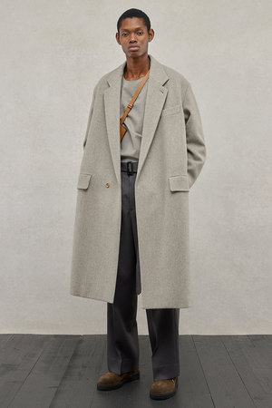 THE RERACS(ザ・リラクス)｜【MEN】ルーズチェスターコート/グレージュ