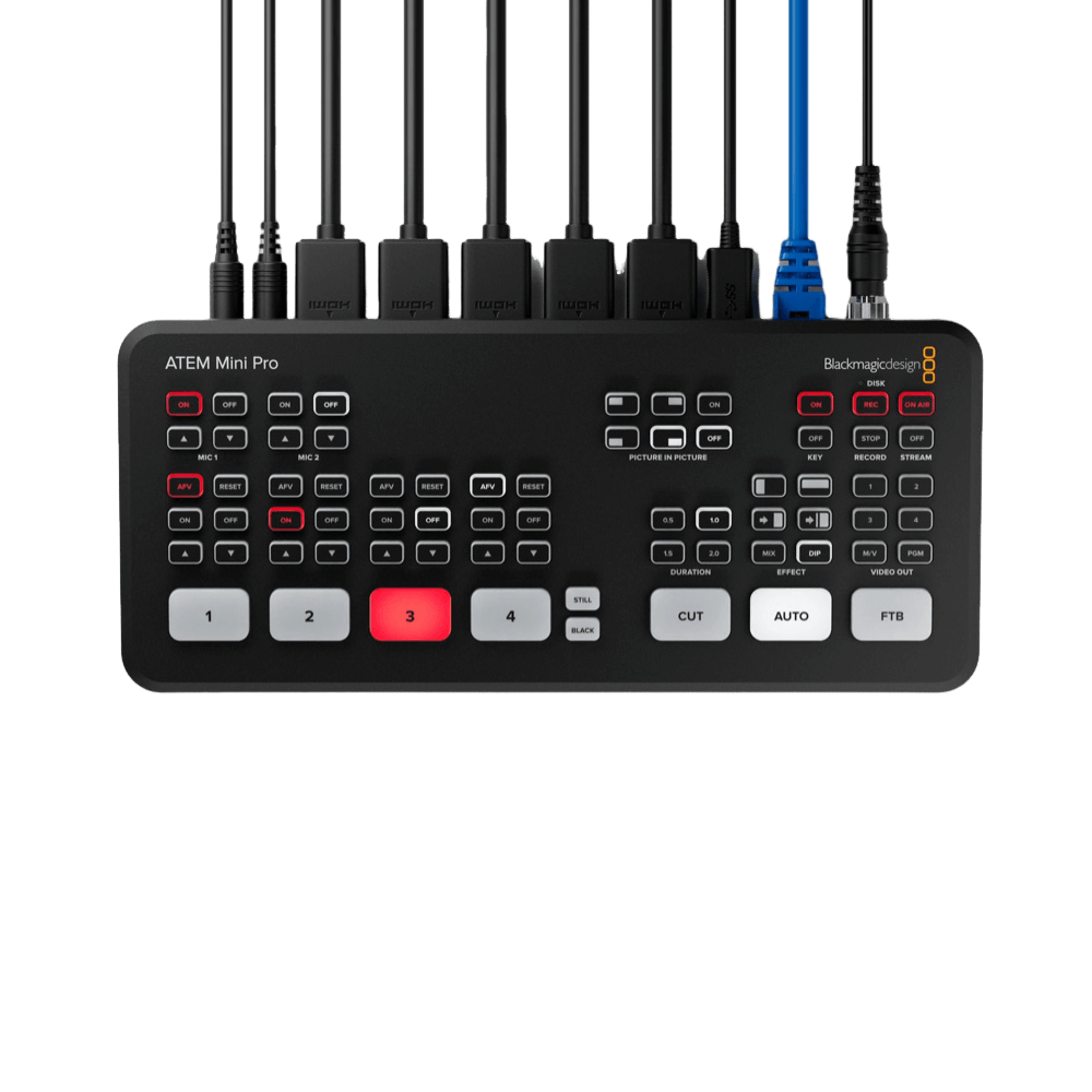 Switcher Blackmagic Design ATEM Mini Pro Stream - eMania Foto e Video