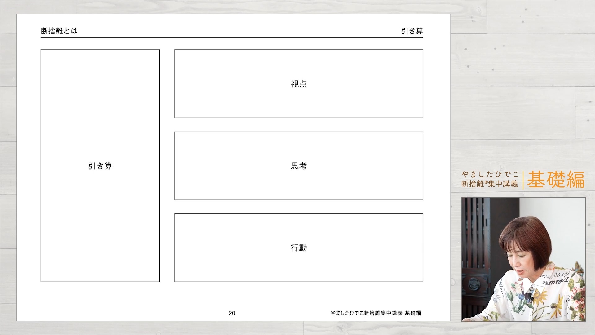 やましたひでこ断捨離集中講義：基礎編プログラム ｜ダイレクトアカデミー