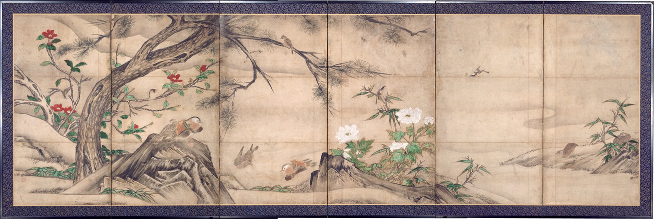 e国宝 - 四季花鳥図屏風