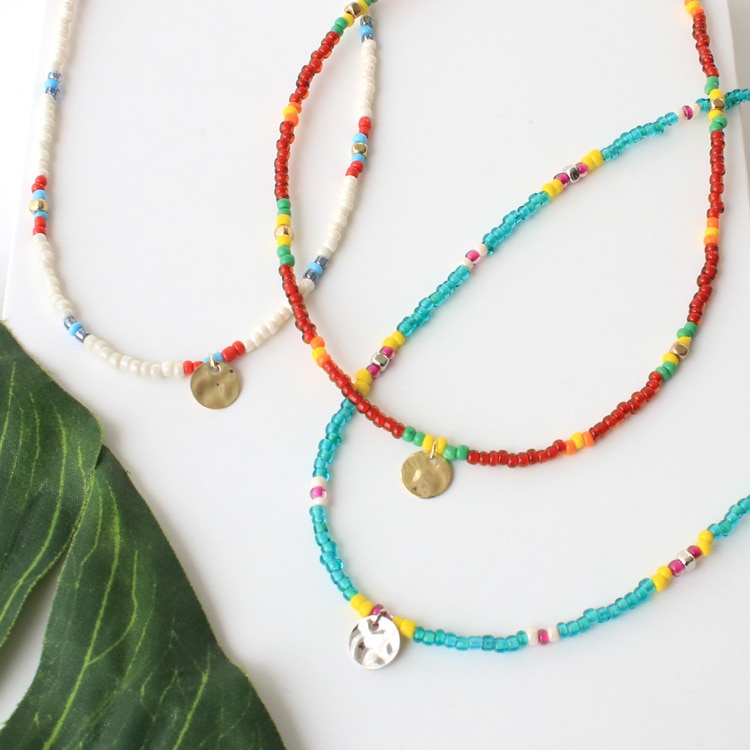 N-340) ビーズネックレス | ビーズ・パーツなどのハンドメイドパーツ