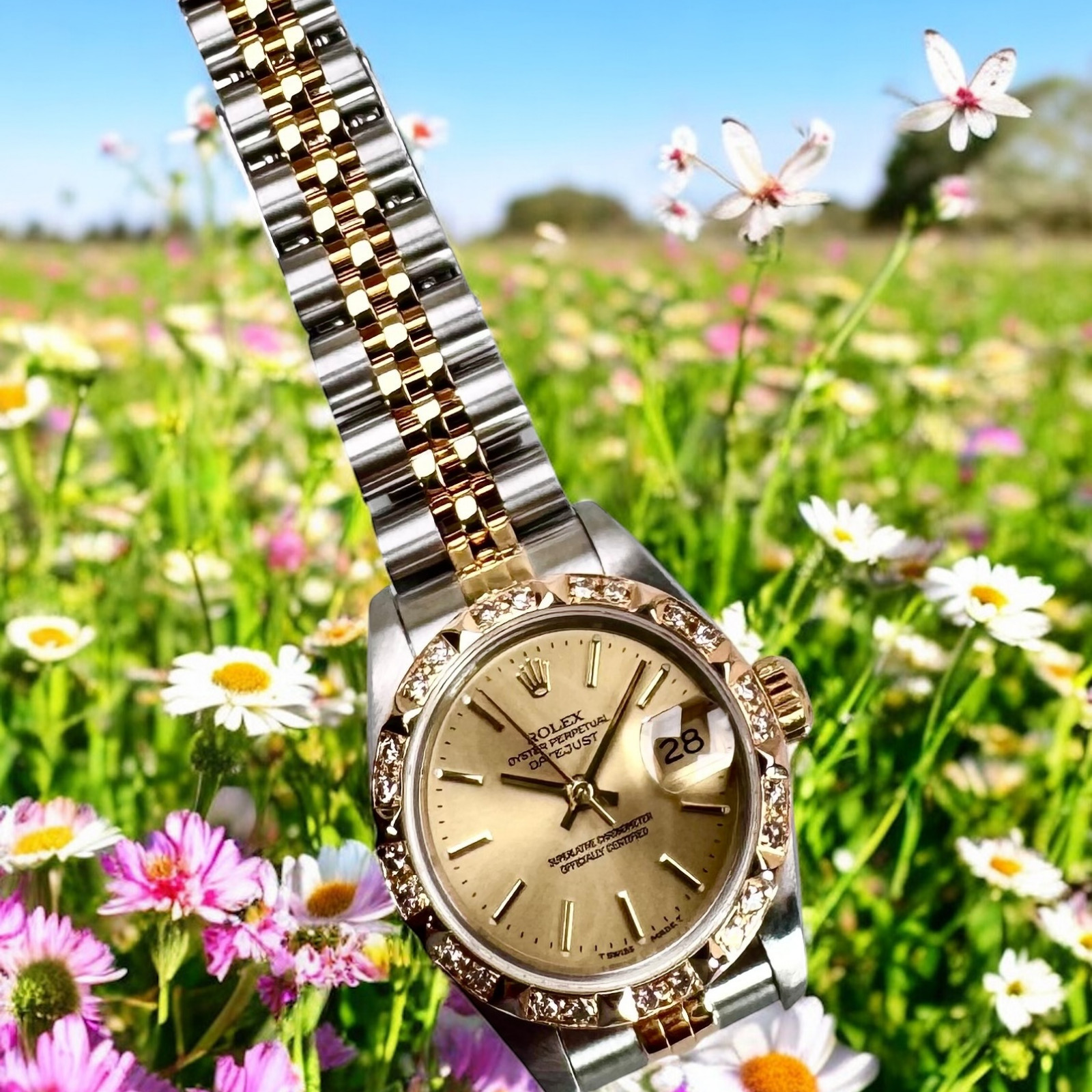 Rolex Datejust 69173 with custom diamond bezel | Ermitage Jewelers