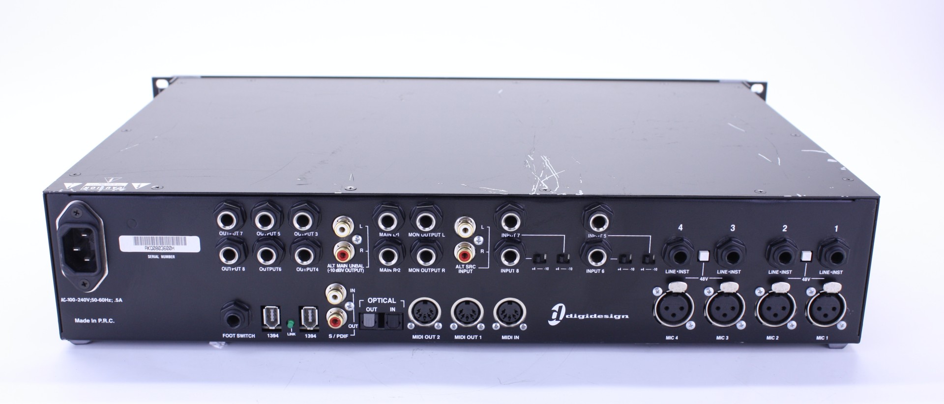 Avid Digidesign Digi 002 Rack Music Production System Interface