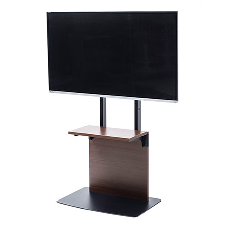 壁寄せテレビスタンド 32型～55型対応 棚板 HDDホルダーつき 木目調