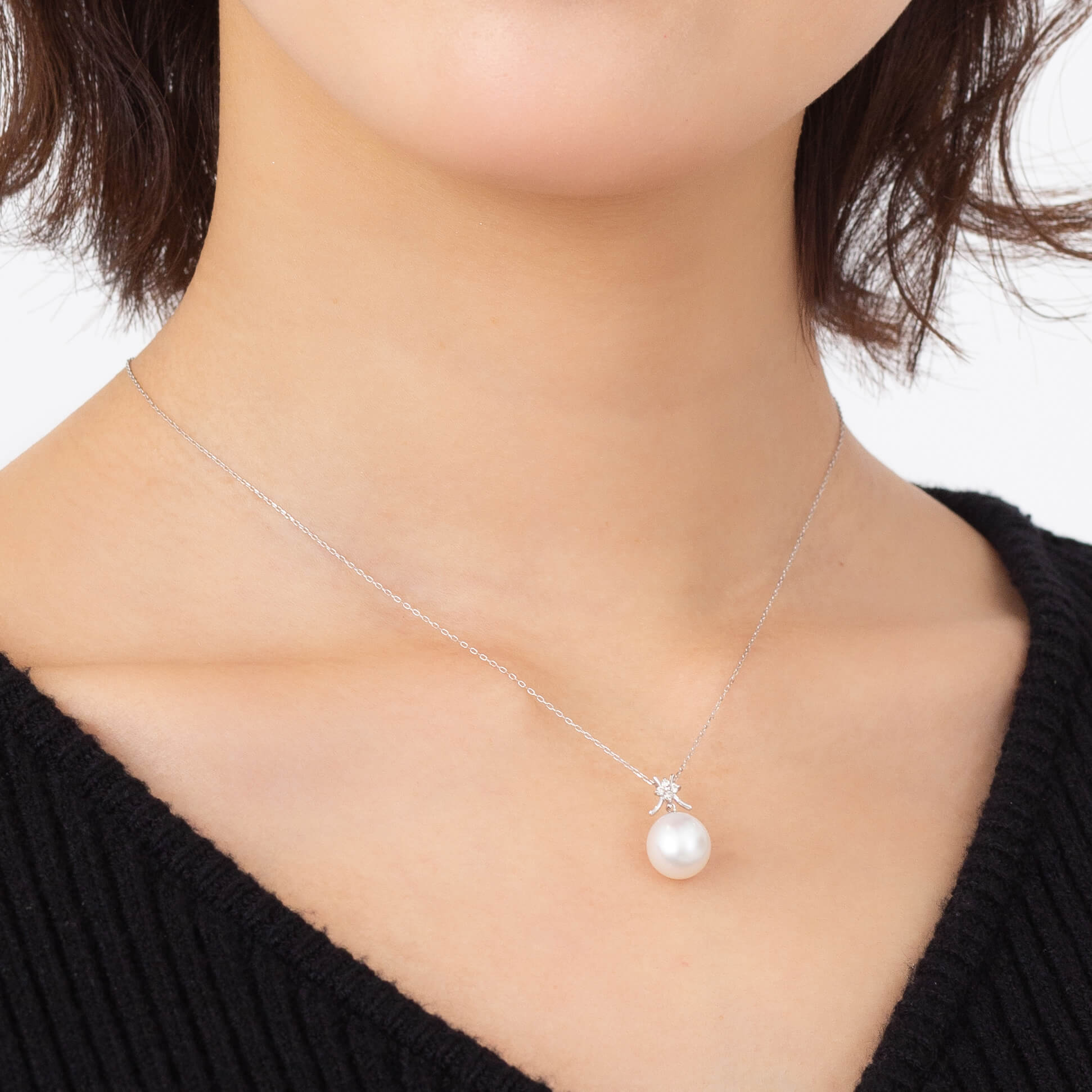 久遠】シロチョウパール ダイヤモンド ホワイトゴールド ペンダント