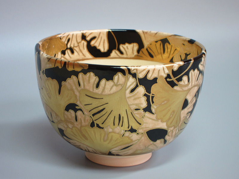 杉田祥平】色絵金銀彩海馬画茶碗桐共箱 共布 底部在銘茶道具