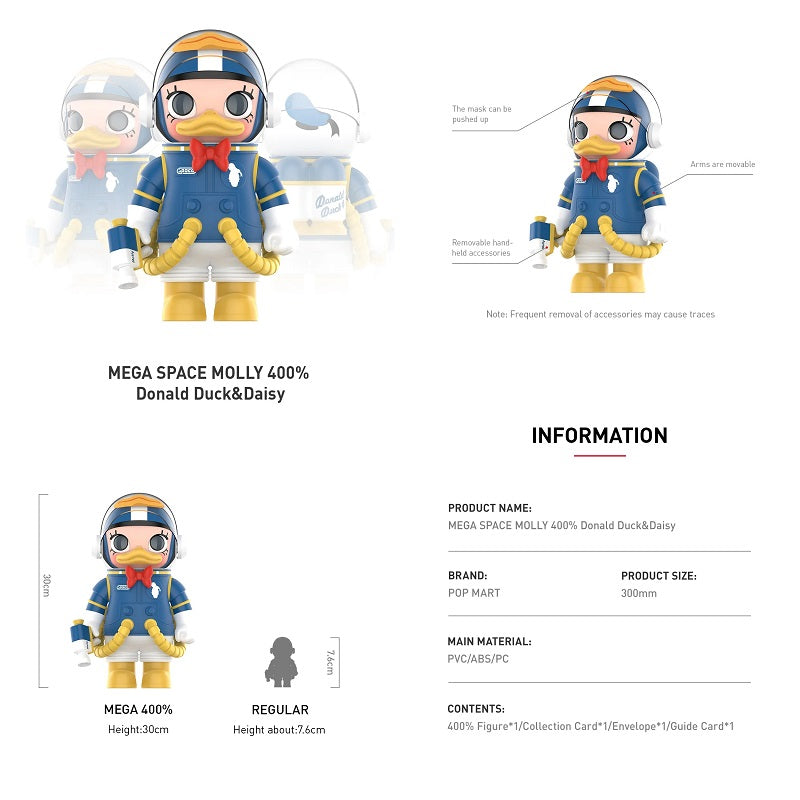 POPMART MEGA Space Molly 400% Donald Duck & Daisy (2-Piece Set