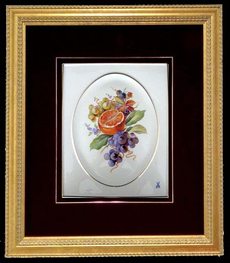 □四季の花□額装42cm×38cm□陶板画25cm×21 cm◇Meissen