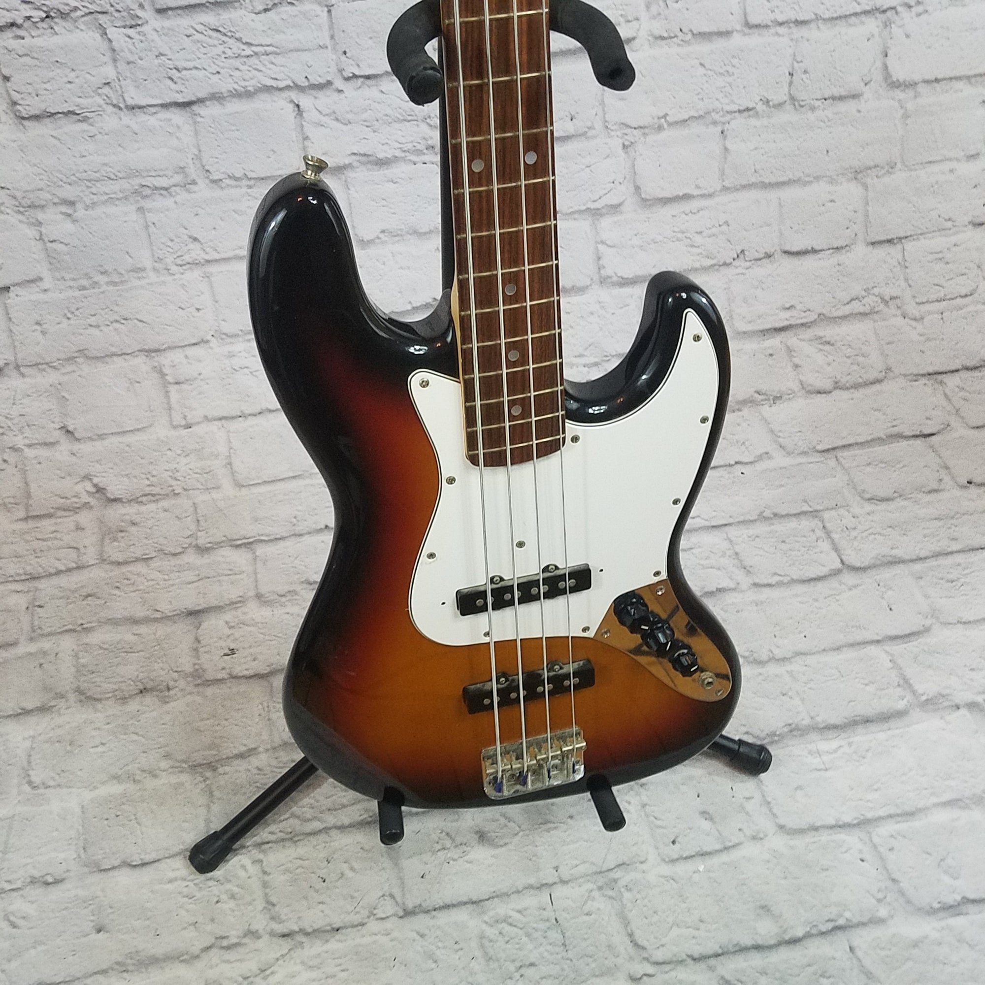 Vintage Fernandes Jazz Bass LEB-1 Japan MIJ 1990s 3 Tone Sunburst