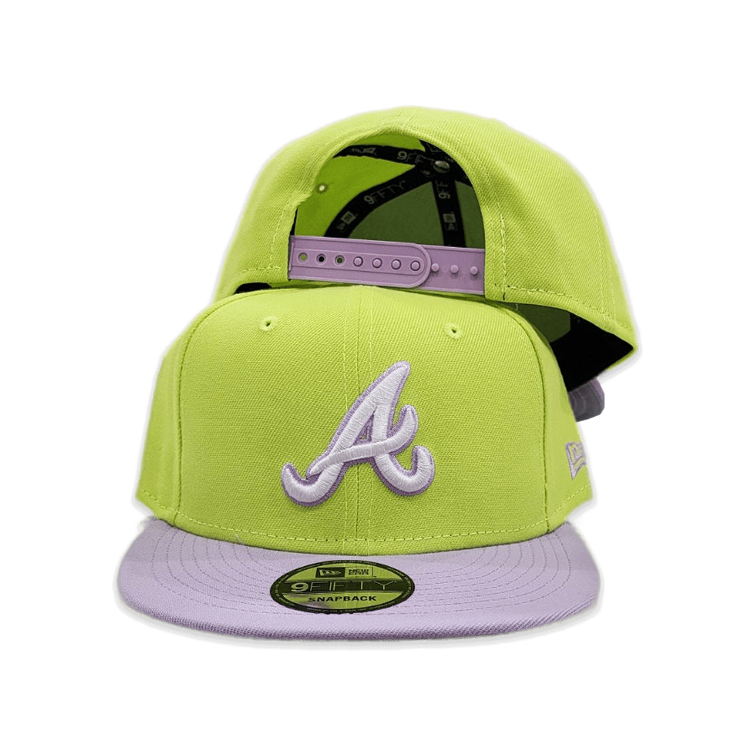 Neon Green Atlanta Braves Gray Bottom Color Pack New Era Snapback