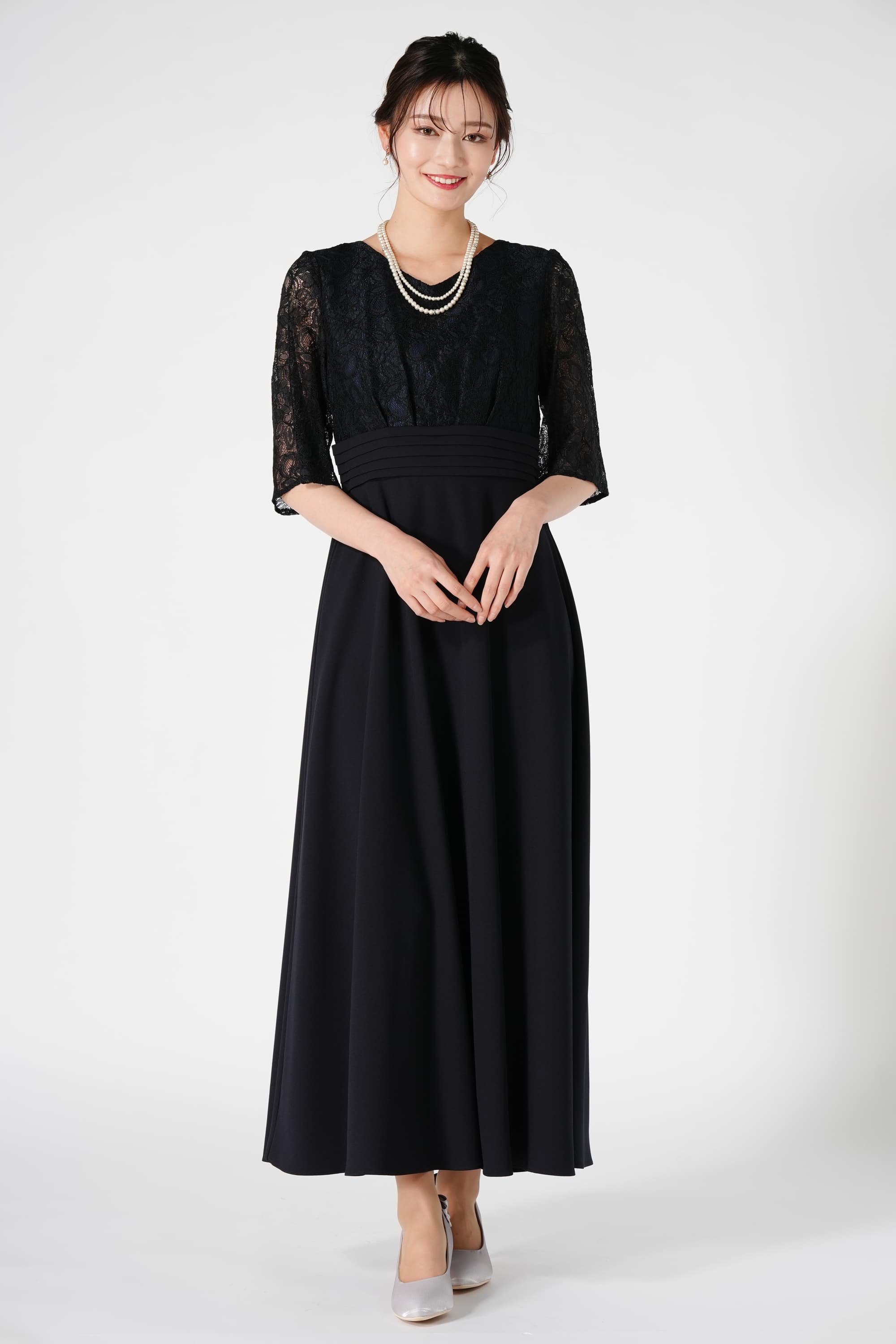 form forma 東京ソワール プリーツマーク濃紺ロングドレス (LL) を