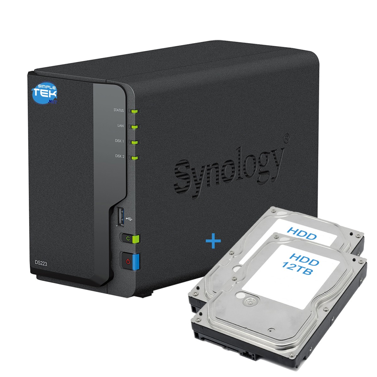Synology DS223J NAS 2-Bay Dual SSD 4TB (2x2TB) SATA Ethernet LAN