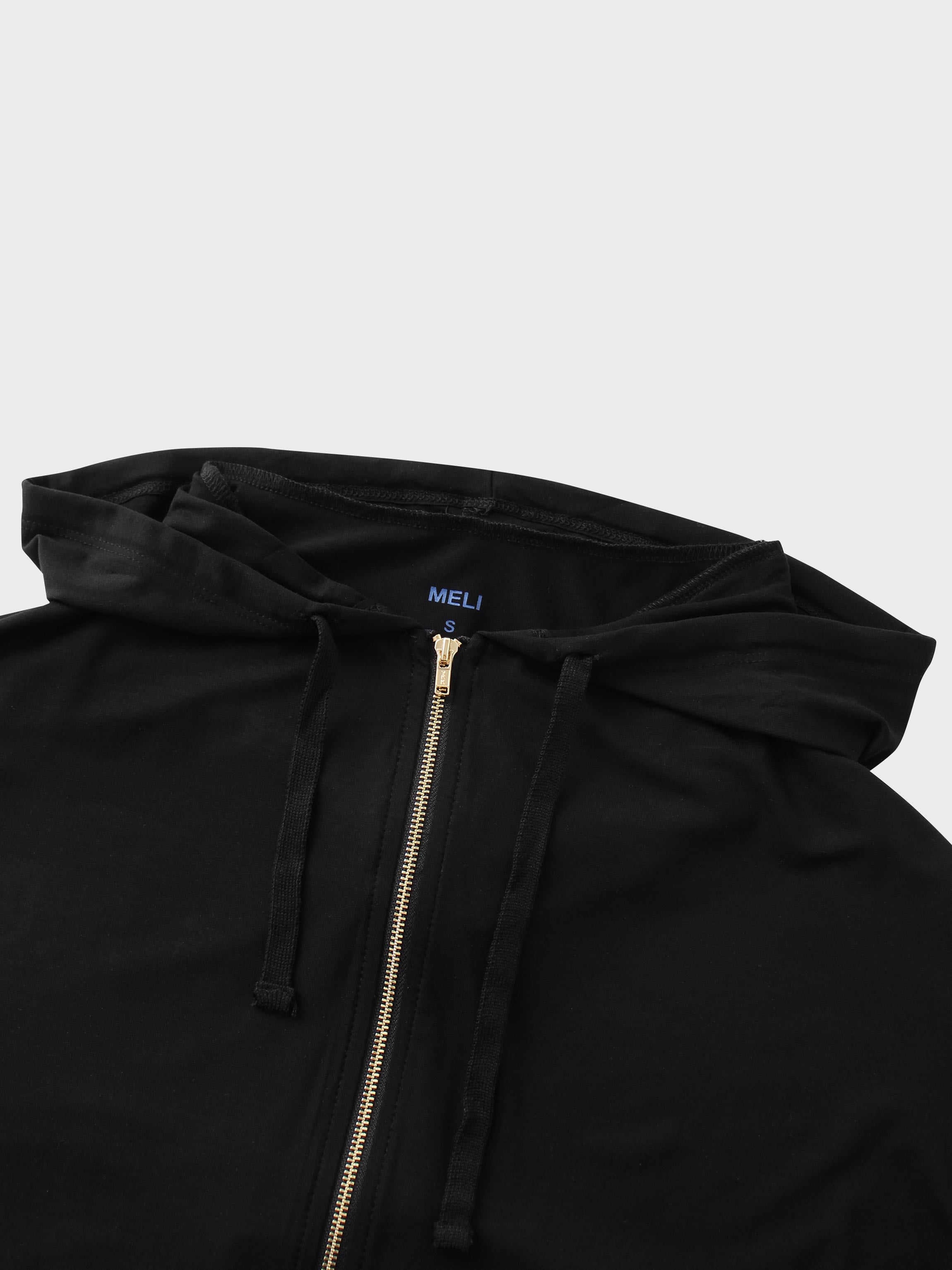 ZIP UP HOODIE-BLACK – Fame on Central
