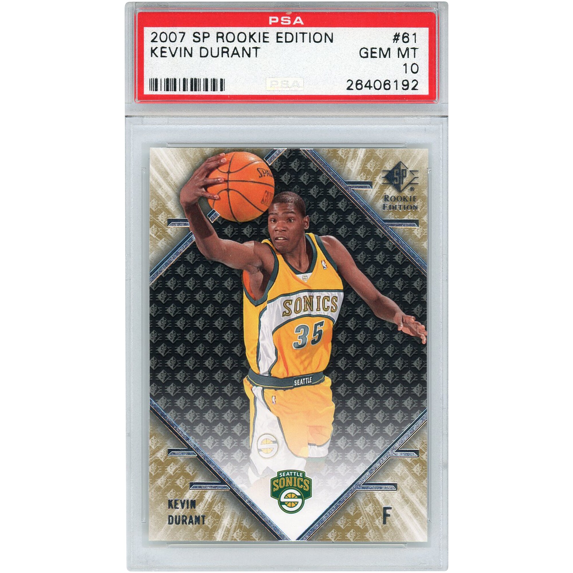 その他 PSA10 Kevin Durant Rookie 2008 SP Authen PSA10 Kevin Durant