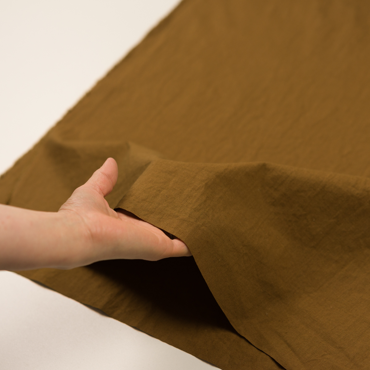 リネン＆コットン×無地(モカブラウン)×シーチング・ワッシャー_全41色