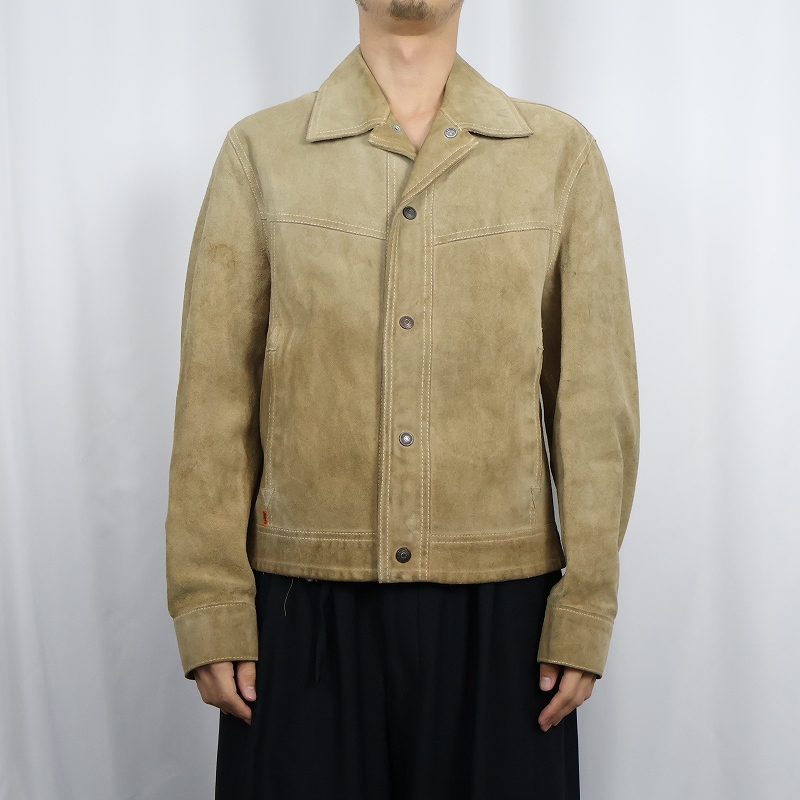 70年代 70s リーバイス 革ジャン ベージュ トラッカージャケット