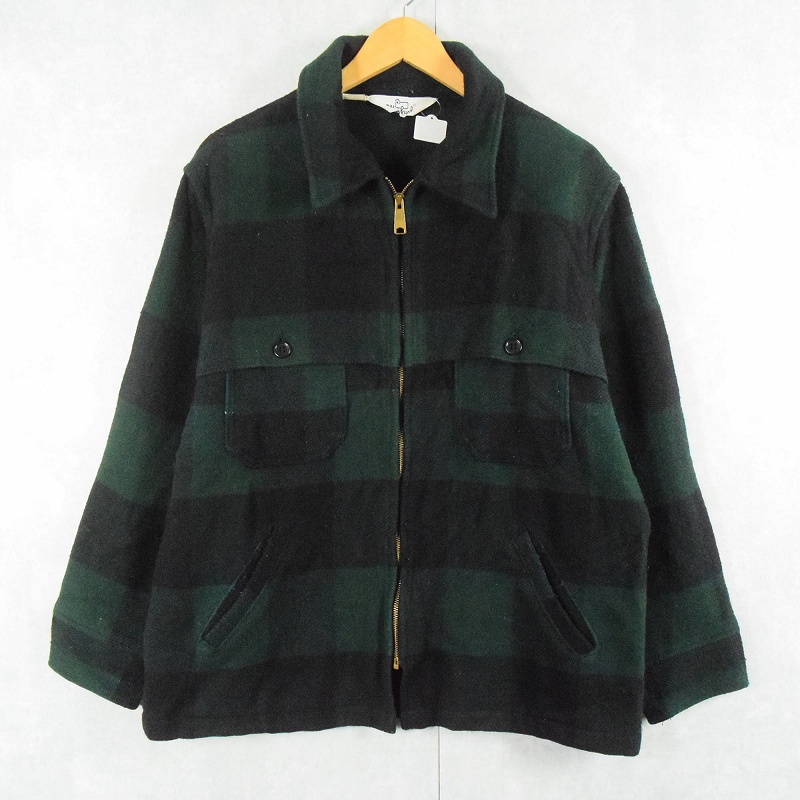 70s 70年代 ウールリッチ ブロックチェック メルトン ウール